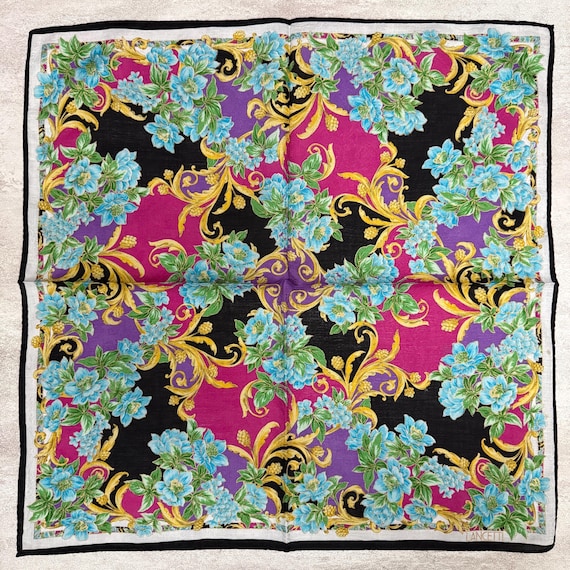 LANCETTI Vintage Handkerchief 19 x 19 inches