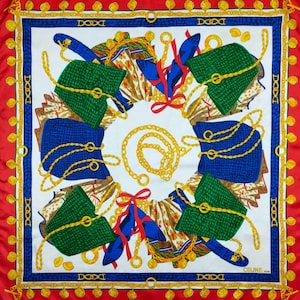 Vintage Celine Paris Silk Scarf - Made in France 34x34