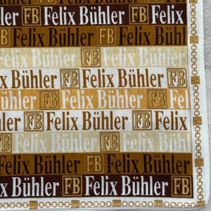 Felix Buhler Vintage Handkerchief 19 x 19 inches