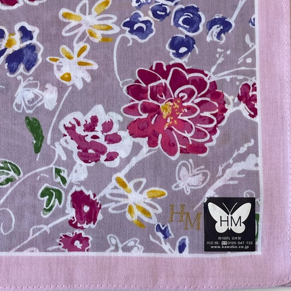 HANAE MORI Vintage handkerchief 20 x 20 inches, C… - image 5