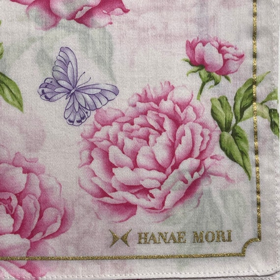 HANAE MORI Vintage Handkerchief 19 x 19 inches - image 5