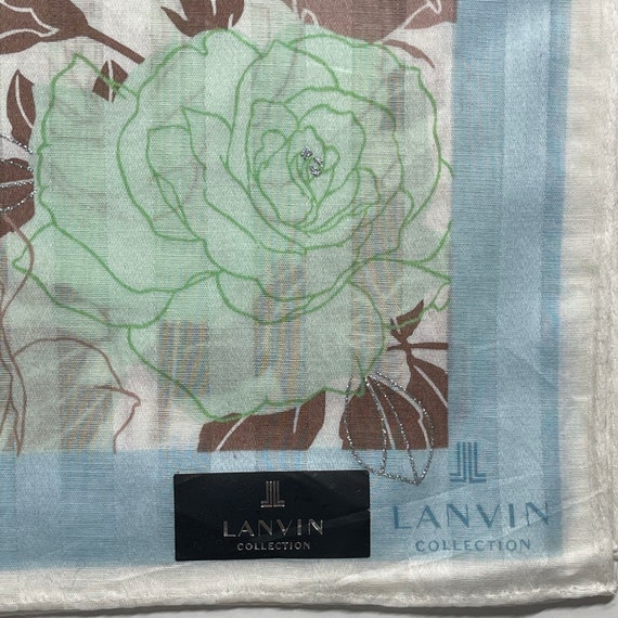 LANVIN Paris Vintage Handkerchief 22 x 22 inches - image 3