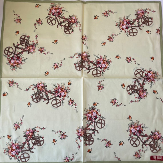 Pink House Vintage Handkerchief 22 x 22 inches - image 6