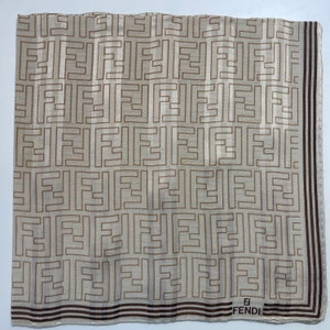 FENDI Vintage Collection Handkerchief 22 x 22 inches, Silk Cotton image 1