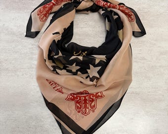 Jean Paul Gaultier Vintage Seidenchiffon Tuch: Übergroß 106 x 106 cm