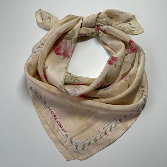 Laura Ashley Vintage silk scarf 34 x 34 inches - image 1