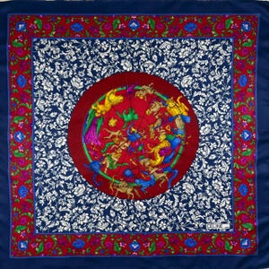 Vintage Floral Silk Scarf - WENSLI PHOENIX 25x25 In - Etsy