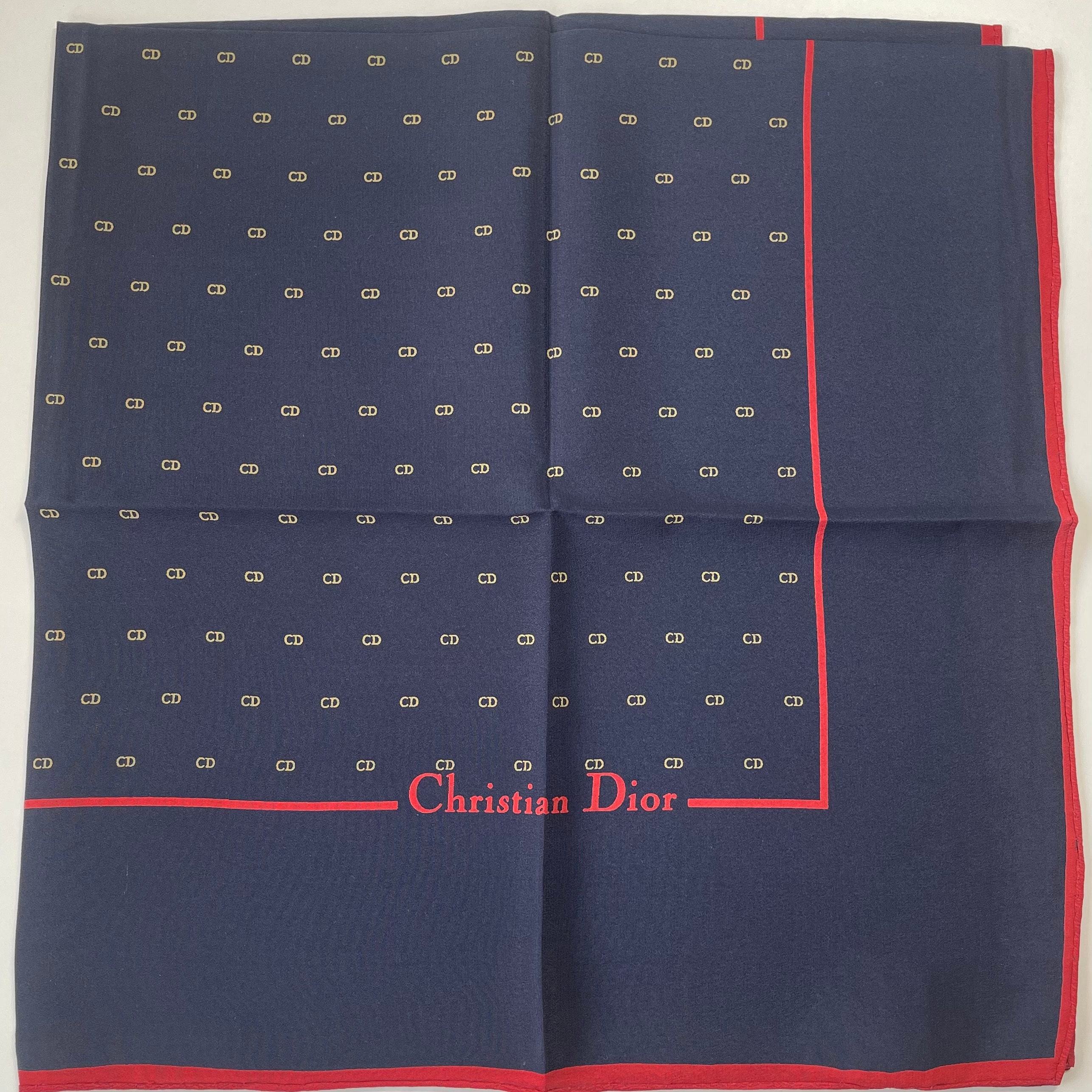 Vintage Christian Dior Monogram 100% Silk Made in Italy Long Scarf