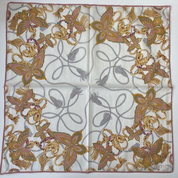 LANCETTI Vintage Handkerchief 20 x 20 inches