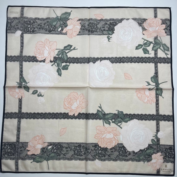 Lanvin Paris Collection Vintage Handkerchief 22 x… - image 1