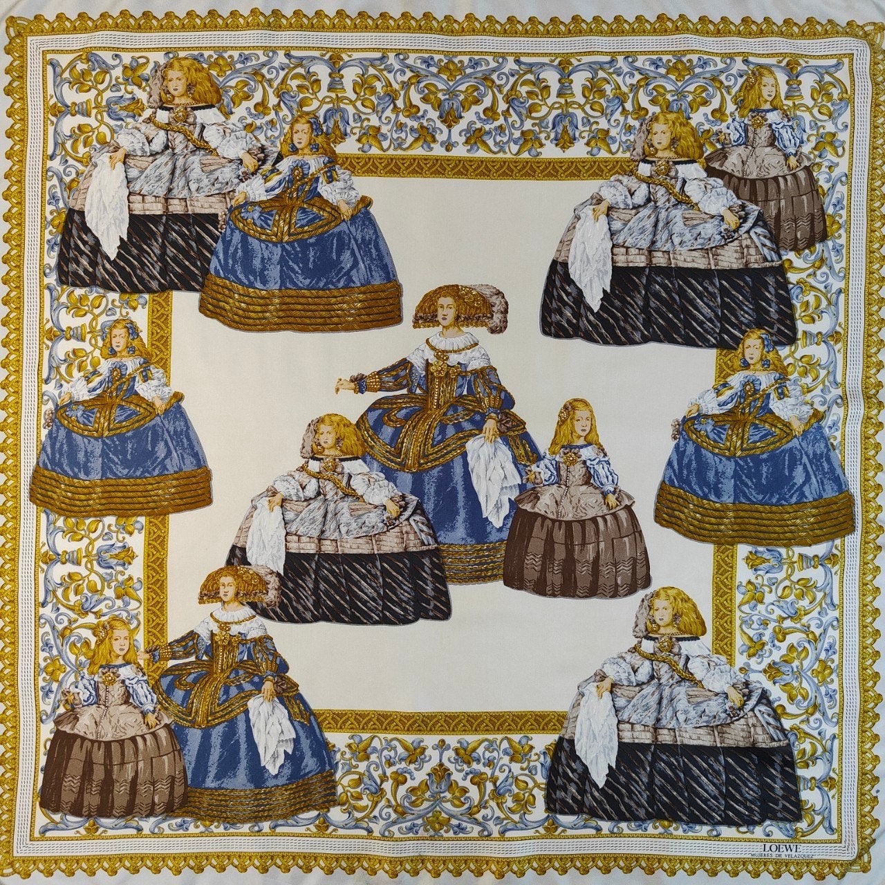 新品正規品  Vintage Velazquez De Mujeres Loewe Silk Inches 34 X 34 Scarf 小物