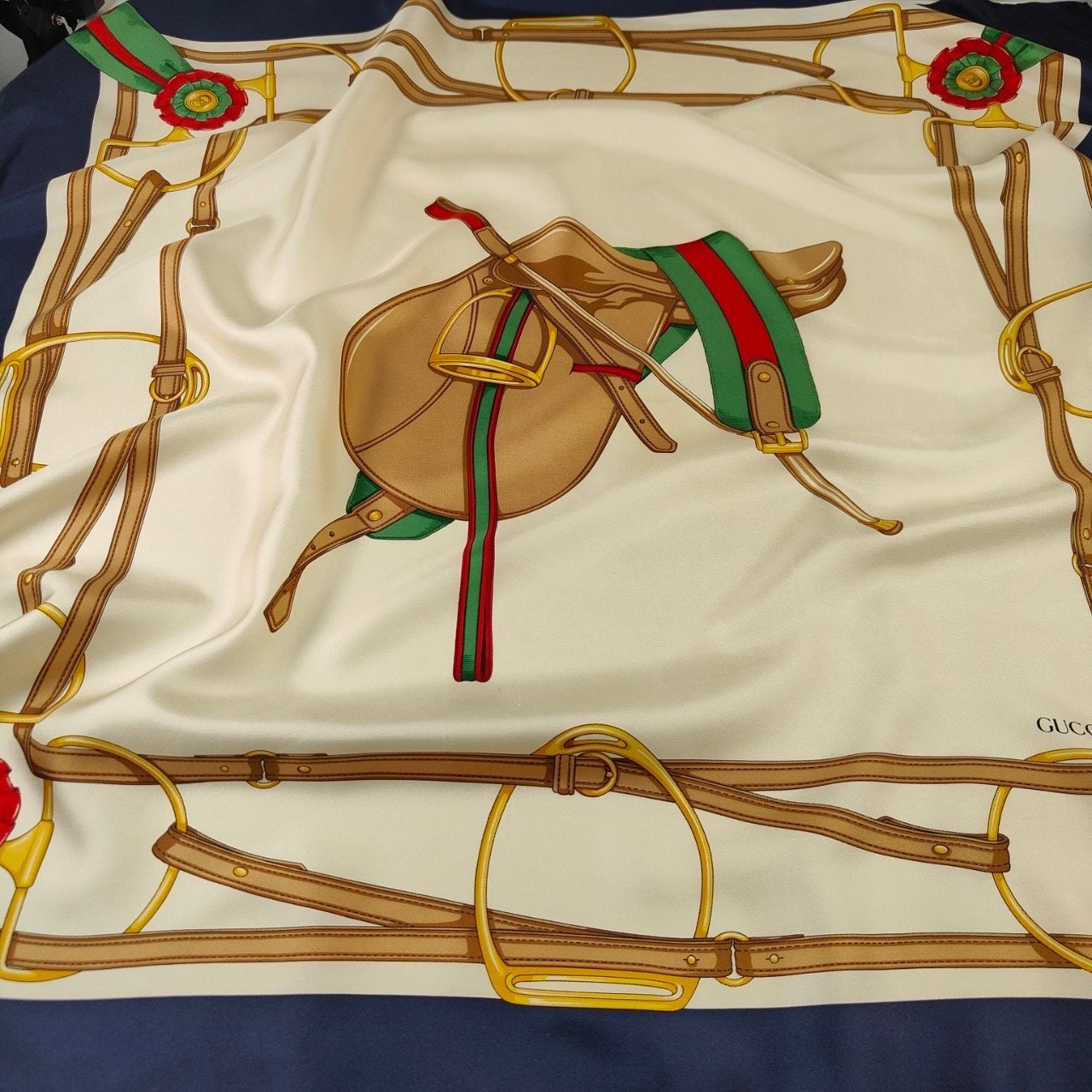 Gucci Vintage Silk Scarf 