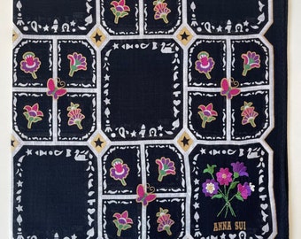 Anna Sui Vintage Handkerchief 19 x 19 inches