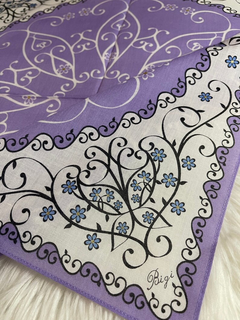 Beautiful handkerchief Vintage Handkerchief Made in Japan 20\u201dx20\u201d Cotton By Bigi Japan Handkerchief