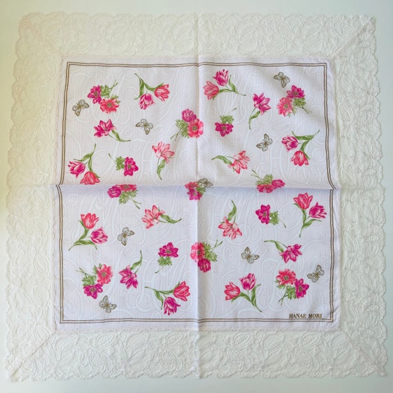 HANAE MORI Vintage handkerchief 22 x 22 inches - image 4
