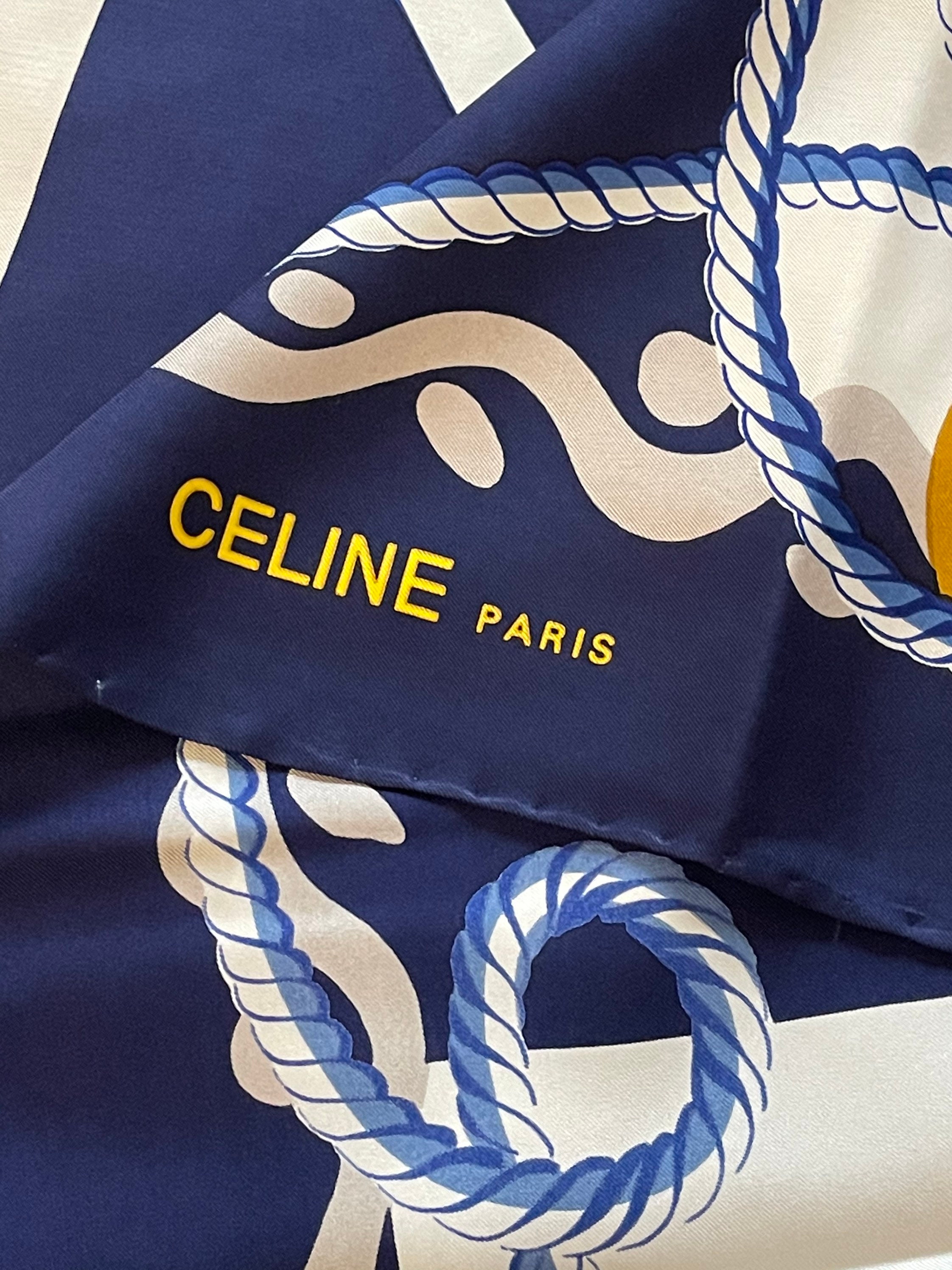 Celine Paris Vintage Silk Scarf 34 x 34 pulgadas | Etsy