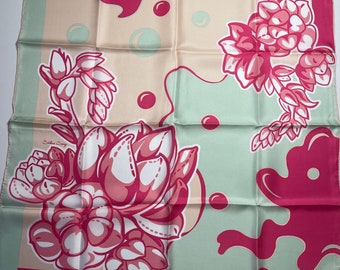 Vintage Floral Silk Scarf - WENSLI PHOENIX 25x25 in