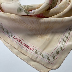 Laura Ashley Vintage silk scarf 34 x 34 inches image 3