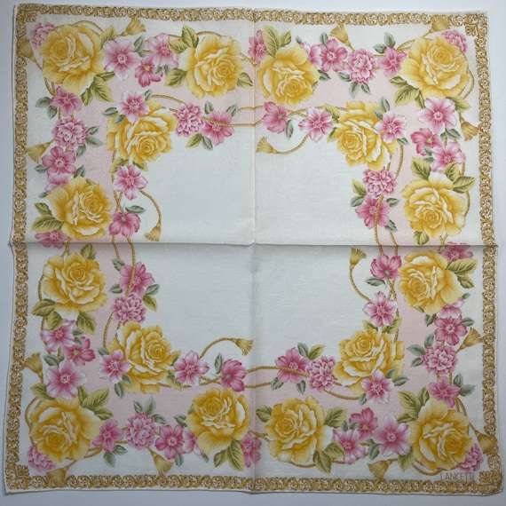 LANCETTI Vintage handkerchief 20 x 20 inches