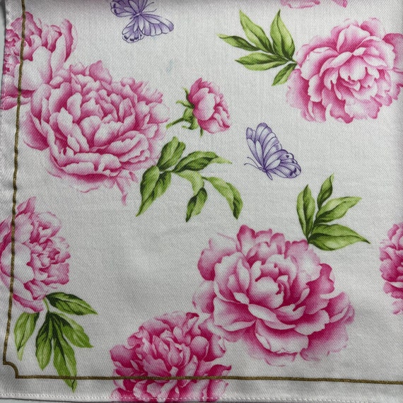 HANAE MORI Vintage Handkerchief 19 x 19 inches - image 3