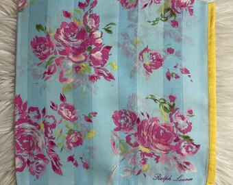 Ralph Lauren Vintage Handkerchief Made in Japan 18”x18” Cotton, Vintage Handkerchief collection