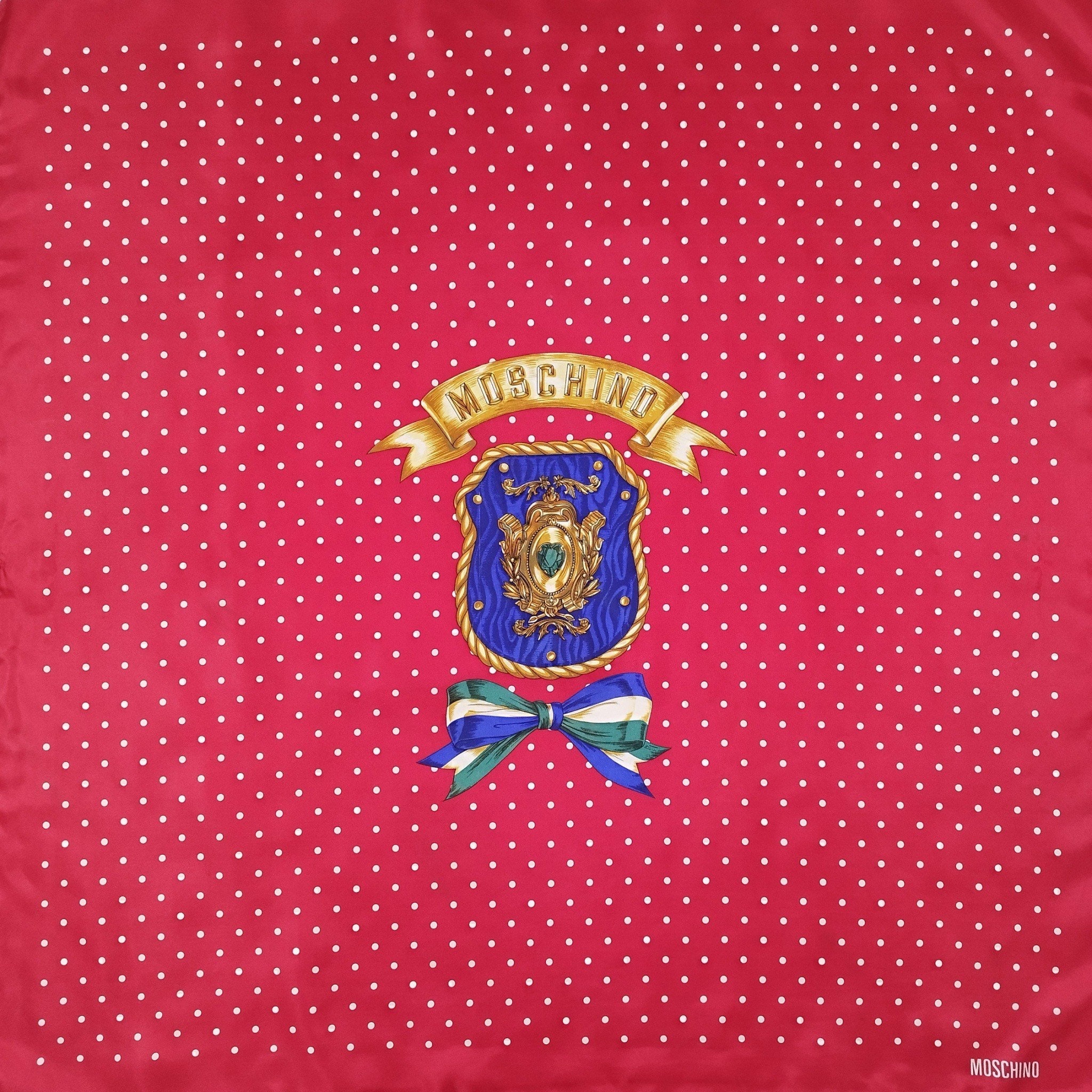 Foulard Vintage Authentique Moschino - 100% Soie - Multicolore Fleuri - Occasion Bon état