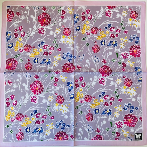 HANAE MORI Vintage handkerchief 20 x 20 inches, C… - image 1