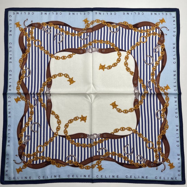 Vintage handkerchief, Celine Paris Vintage Handkerchief 22 x 22 inches