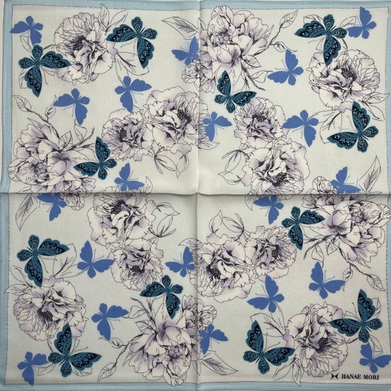 HANAE MORI Vintage handkerchief 19 x 19 inches