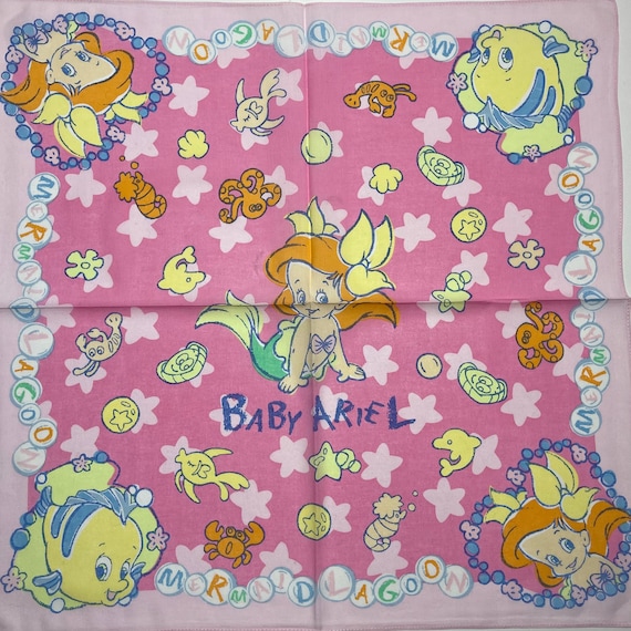 Tokyo Disney Sea vintage handkerchief Baby Ariel … - image 1