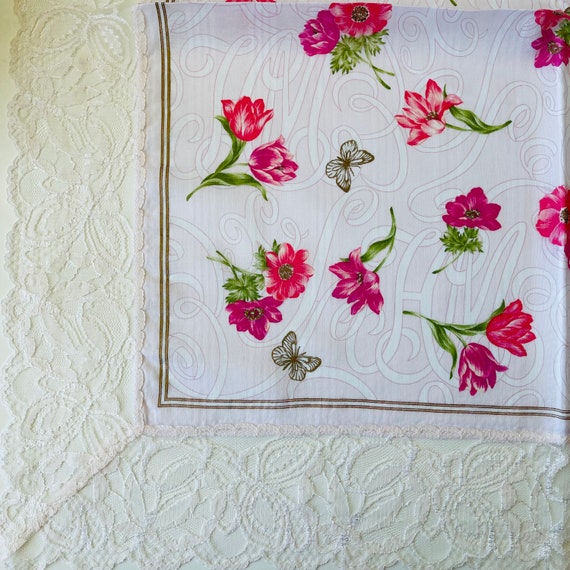 HANAE MORI Vintage handkerchief 22 x 22 inches - image 3