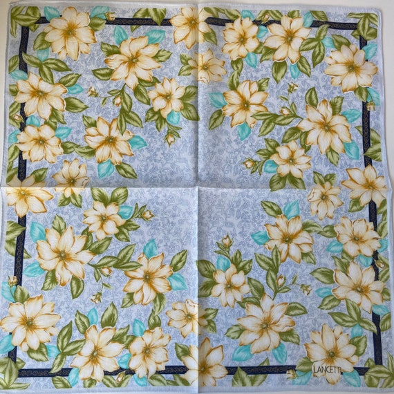 LANCETTI Vintage Handkerchief 20 x 20 inches