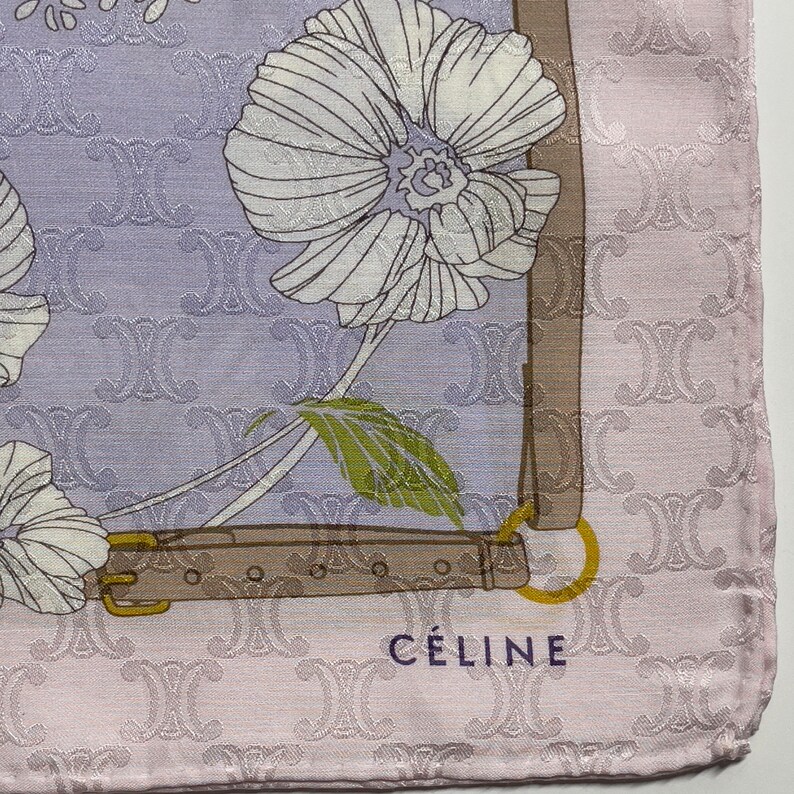 Celine Paris Vintage Handkerchief 22 x 22 inches, Silk Cotton image 3