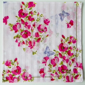 HANAE MORI Vintage Handkerchief 20 x 20 inches image 4