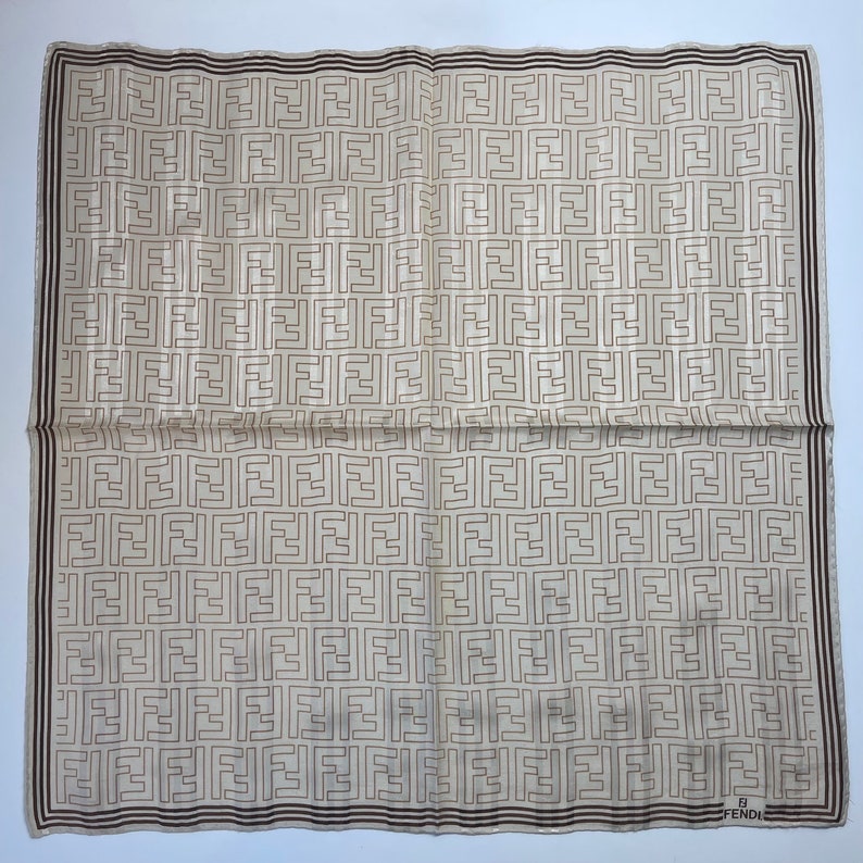 FENDI Vintage Collection Handkerchief 22 x 22 inches, Silk Cotton image 3