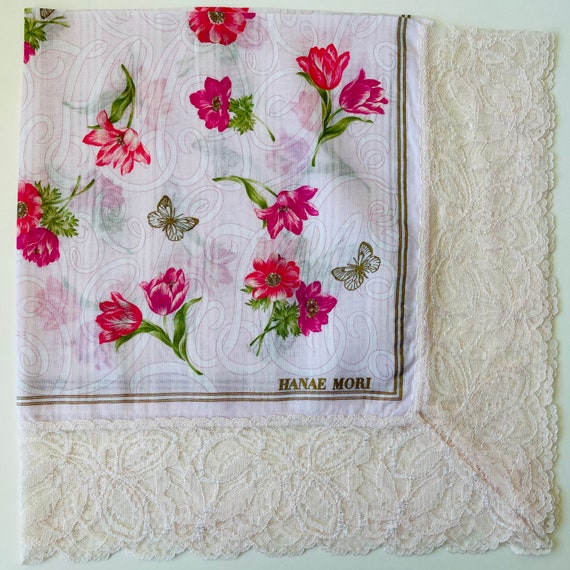 HANAE MORI Vintage handkerchief 22 x 22 inches - image 1