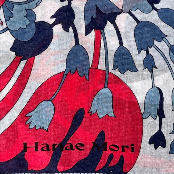 Hanae Mori Vintage Handkerchief 19 x 19 inches - image 2