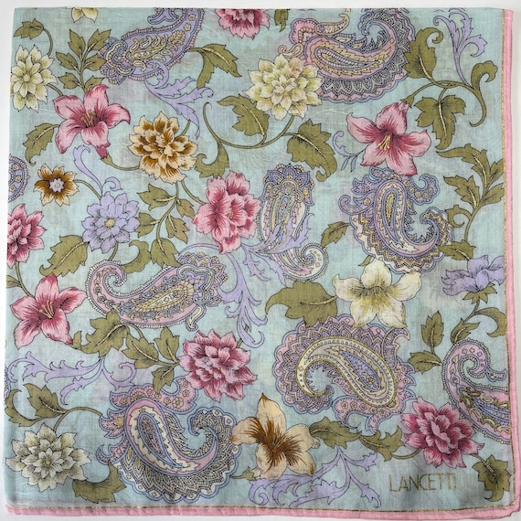 LANCETTI Vintage Handkerchief 20 x 20 inches