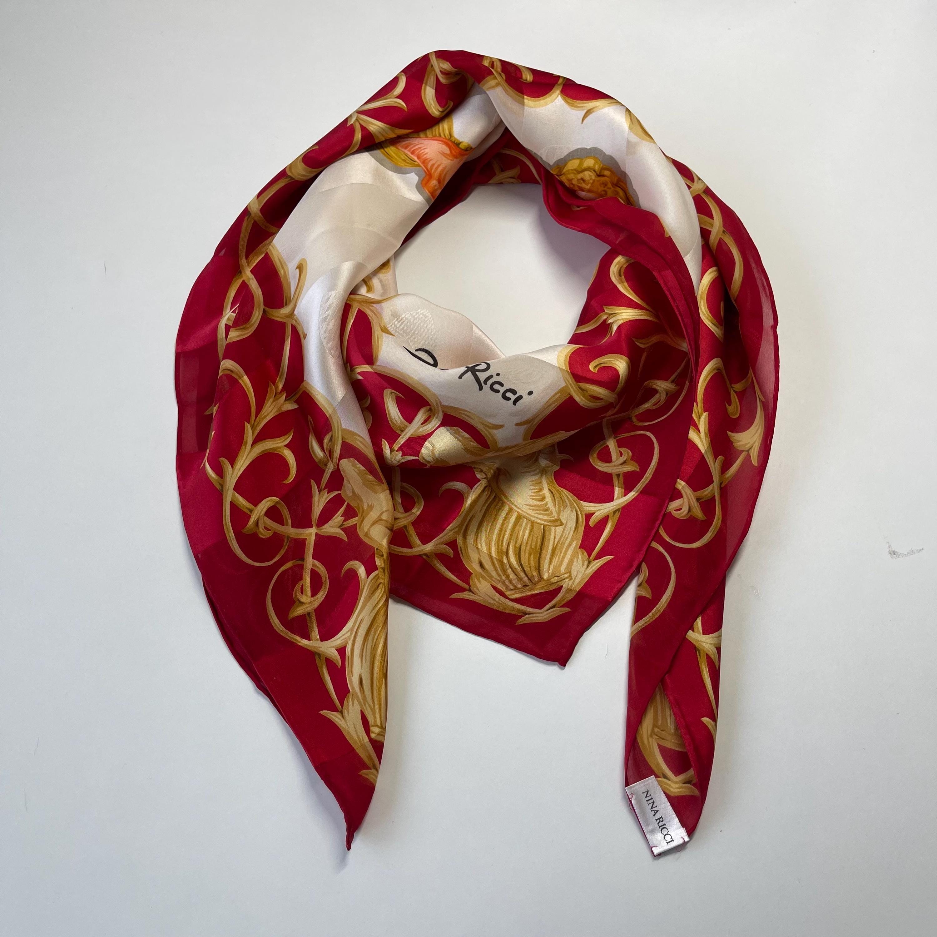NINA RICCI　シルクスカーフ Nina Ricci Vintage Collection Silk Scarf 38 X 38 Inches