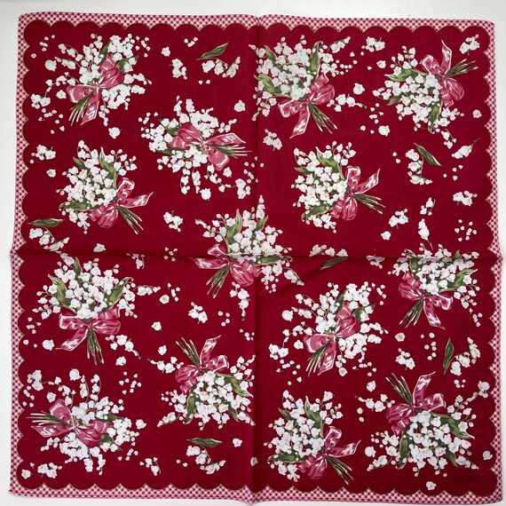 Pink House vintage handkerchief 18 x 18 inches