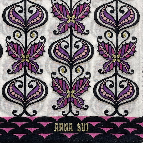 Anna Sui Vintage Handkerchief 18 x 18 inches - image 7