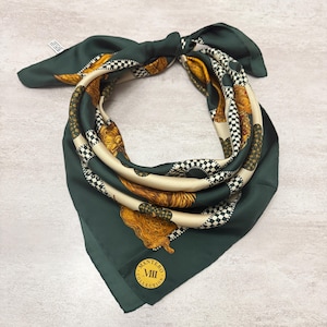 Vintage Floral Silk Scarf - WENSLI PHOENIX 25x25 In - Etsy