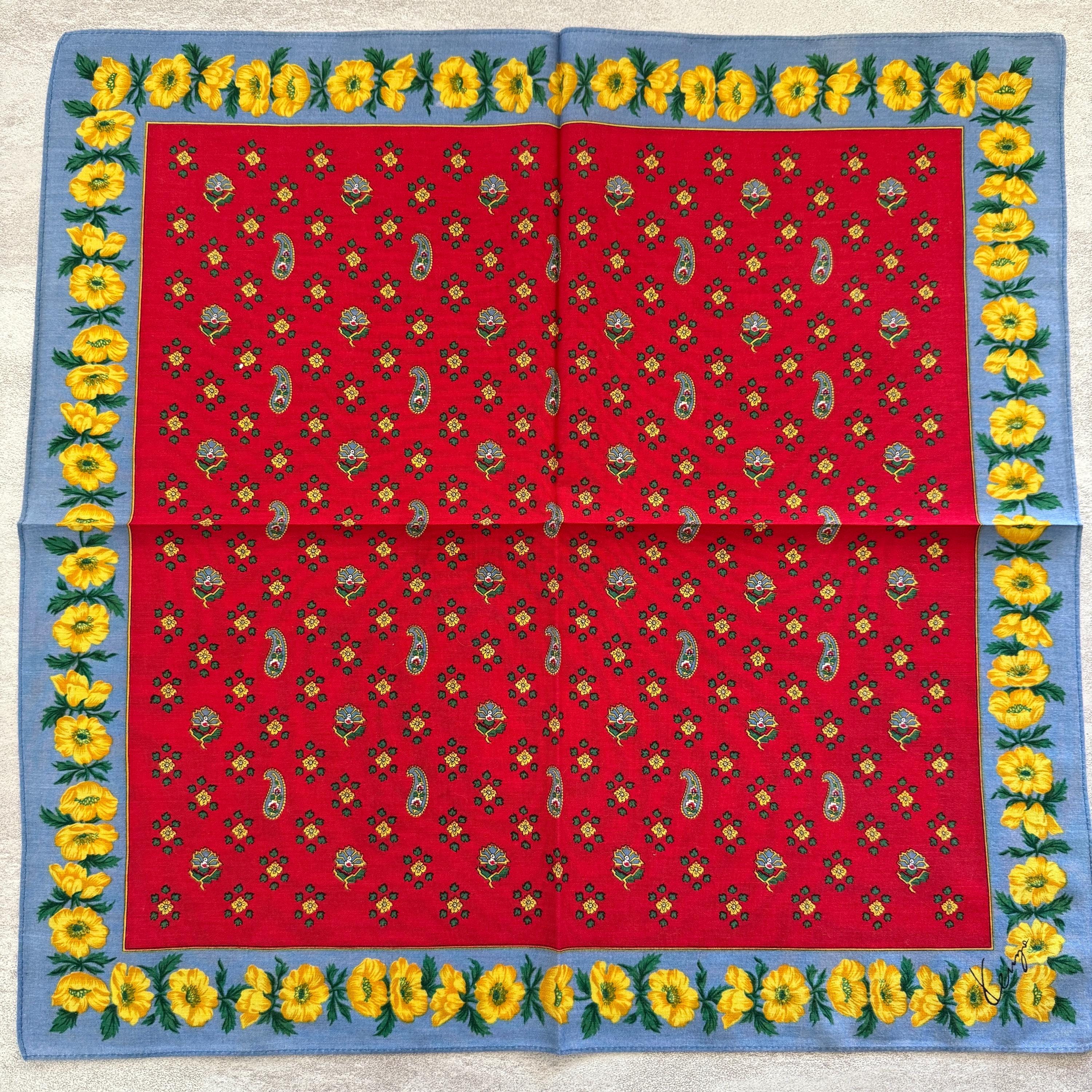 KENZO Vintage Collection Handkerchief 20 X 20 Inches, Cotton - Etsy