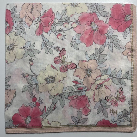 HANAE MORI Vintage Handkerchief 19 x 19 inches - image 2