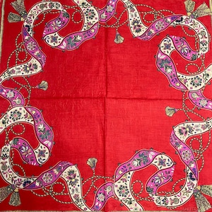 LANCETTI Vintage Cotton Handkerchief - 20x20 inches