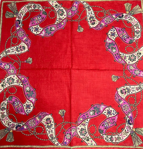 LANCETTI Vintage Cotton Handkerchief - 20x20 inches