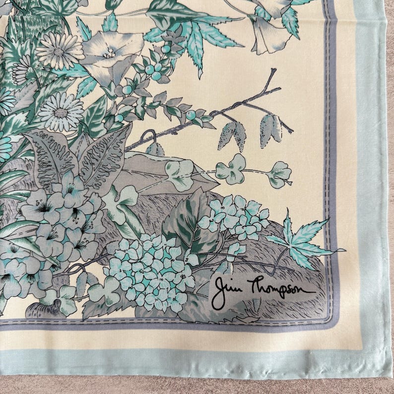 ジム・トンプソン ヴィンテージ ポケット 15 x 16 インチ、シルク 画像 2