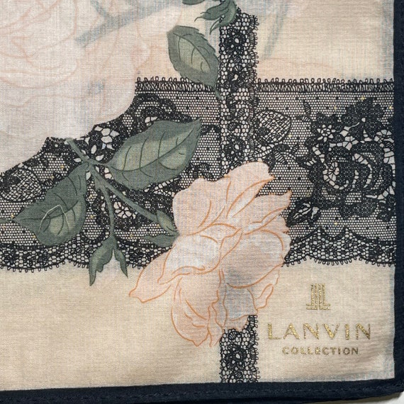 Lanvin Paris Collection Vintage Handkerchief 22 x… - image 4