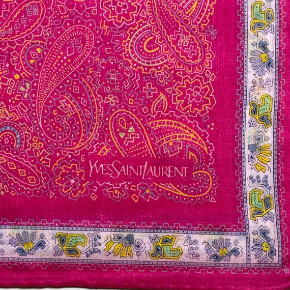 YvesSaintLaurent Vintage Handkerchief 18 x 18 inc… - image 1