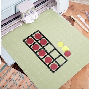 10 Rahmen SVG für Primar klassenzimmer, 10 Rahmen für Grundschullehrer auf Cricut, Counters and Tens Frame Cut File für Schule